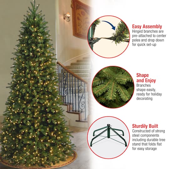 9 Ft. Pre-Lit Feel Real® Jersey Frasier Fir Pencil Slim Artificial Christmas Tree, Clear Lights